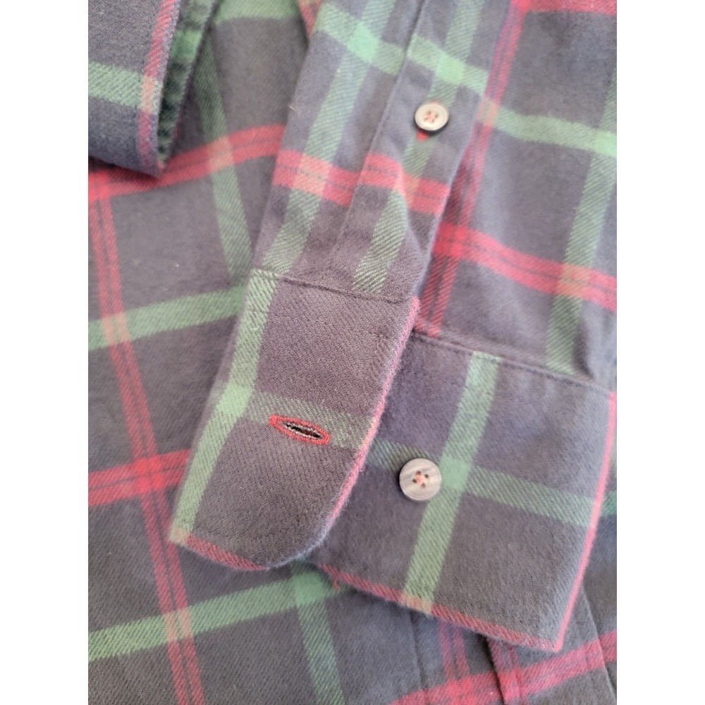 UNTUCKit Shirt- Flannel -Men's - Medium Navy Blue Button Down Plaid Slim - Picture 5 of 11